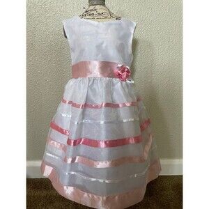 La Princess White & Pink Design Toddler Dress / Size 24M